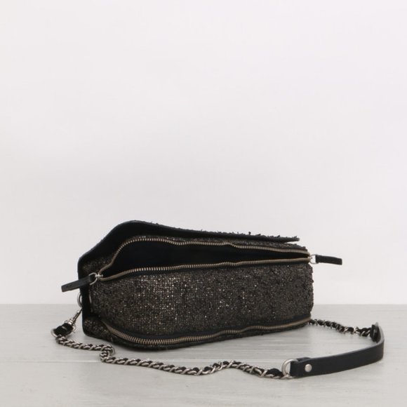 RARE NWT Jerome Dreyfuss Bobi bag in black Lamine suede - Picture 14 of 15